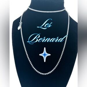 Vintage Les Bernard Rhinestone Necklace 28 inches long